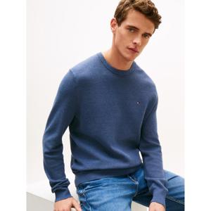 Tommy Hilfiger Flag Embroidery Textured Crew Neck Jumper